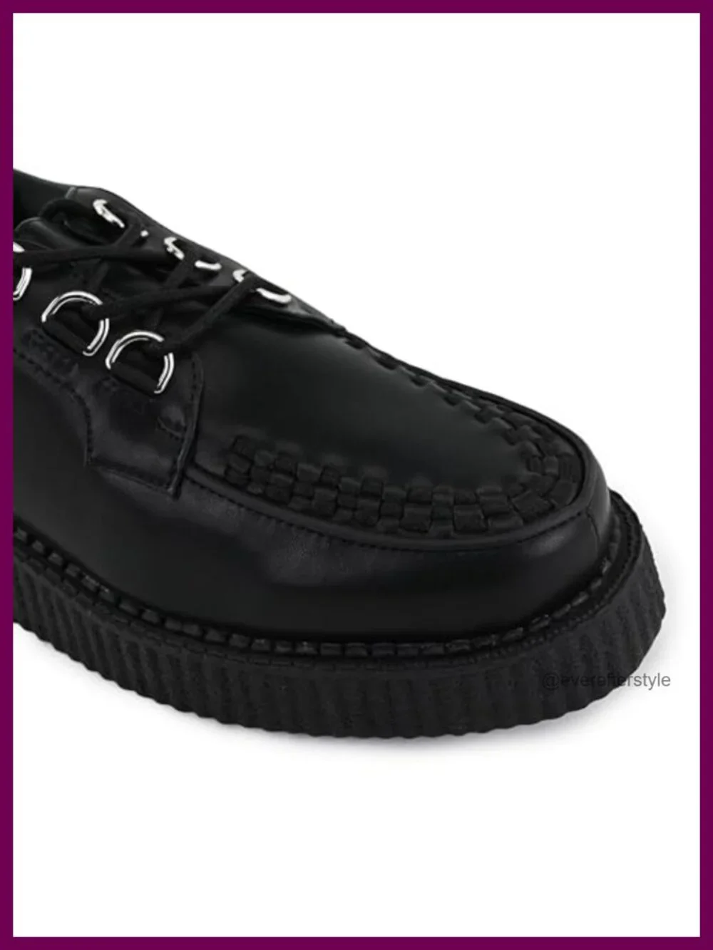 Faux Leather Chunky Platform Creeper Shoes Lace-Up